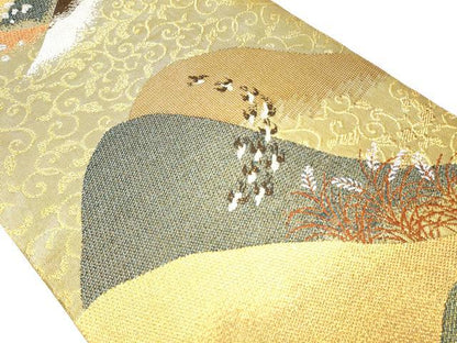 平和屋着物●六通柄袋帯　宮廷貝紫　連山　金銀糸　正絹　逸品　CAAY2706hy