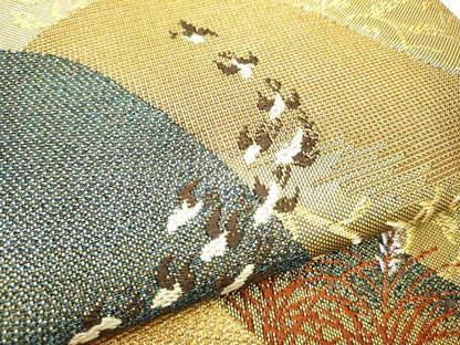 平和屋着物●六通柄袋帯　宮廷貝紫　連山　金銀糸　正絹　逸品　CAAY2706hy