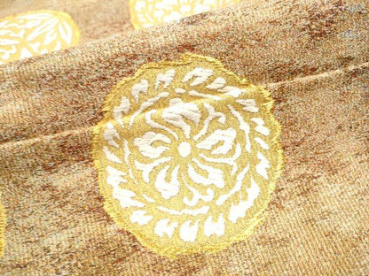 平和屋着物●六通柄袋帯 唐織 花丸文 金糸 正絹 逸品 CAAY2757hy