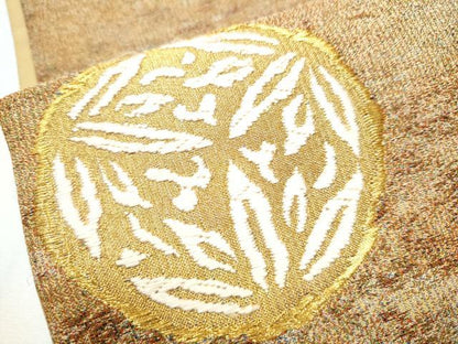 平和屋着物●六通柄袋帯 唐織 花丸文 金糸 正絹 逸品 CAAY2757hy