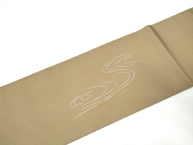 平和屋着物●塩瀬 九寸名古屋帯 手描き 鷺 正絹 逸品 CAAY2783hy
