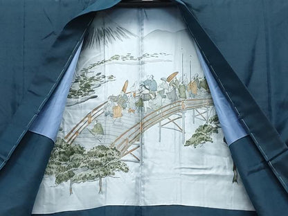 平和屋着物●男性 紬 アンサンブル 褐返色 正絹 逸品 未使用 CAAY2802vf