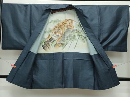 平和屋着物●男性 紬 アンサンブル 吉祥文 正絹 逸品 CAAY2804vf