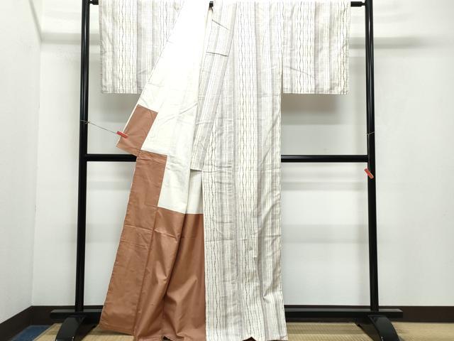 平和屋着物●上質な紬 立涌文 正絹 逸品 CAAY2813vf