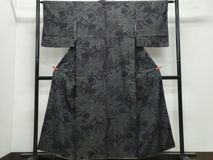 平和屋着物●結城紬 80亀甲 竜田川 正絹 逸品 CAAY2815vf
