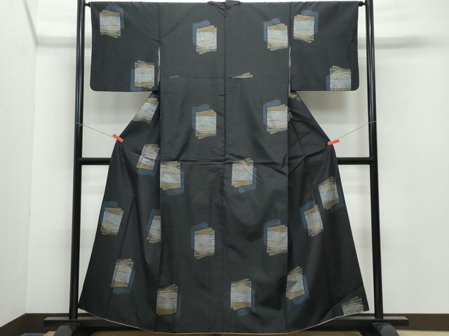 平和屋着物●本場大島紬　7マルキ　色紙重ね文　正絹　逸品　CAAY2821vf