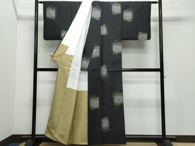 平和屋着物●本場大島紬　7マルキ　色紙重ね文　正絹　逸品　CAAY2821vf
