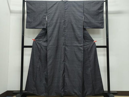 平和屋着物●上質な紬　亀甲文　正絹　逸品　CAAY2824vf