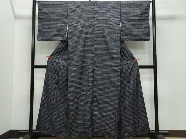 平和屋着物●上質な紬　亀甲文　正絹　逸品　CAAY2824vf