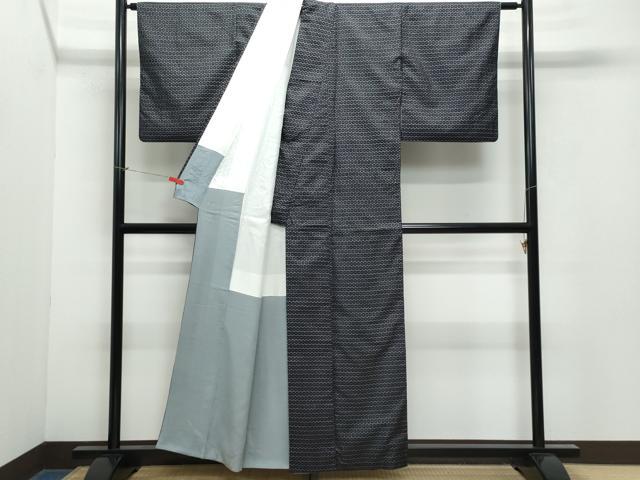 平和屋着物●上質な紬　亀甲文　正絹　逸品　CAAY2824vf