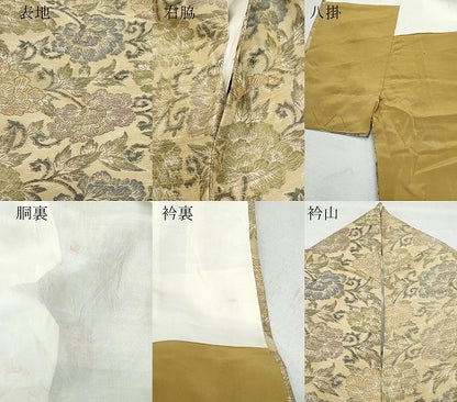 平和屋着物●上質な紬　花唐草文　正絹　逸品　CAAY2829vf