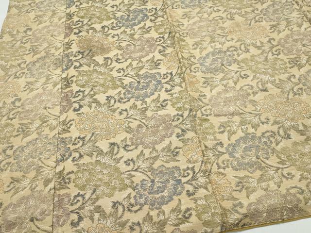 平和屋着物●上質な紬　花唐草文　正絹　逸品　CAAY2829vf