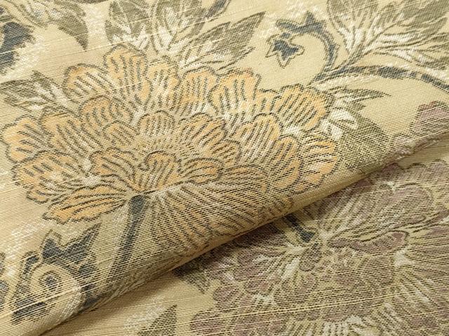 平和屋着物●上質な紬　花唐草文　正絹　逸品　CAAY2829vf