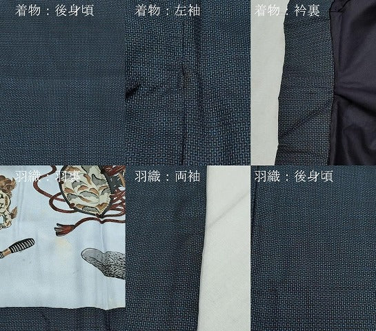 平和屋着物●男性　本場大島紬　アンサンブル　100亀甲　総詰め　正絹　逸品　CAAY2830vf