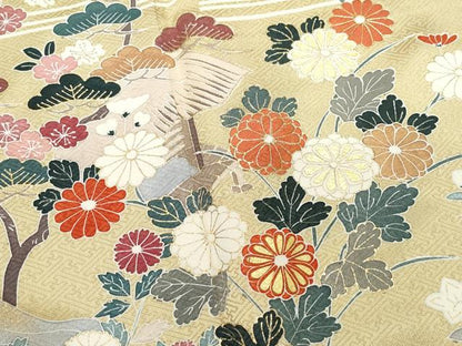 平和屋着物●訪問着 刺繍 流水風景草花文 金彩 正絹 逸品 CAAY2848vf