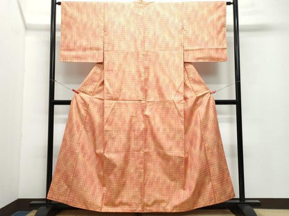 平和屋着物●上質なお召 吉野間道 正絹 逸品 CAAY2850vf