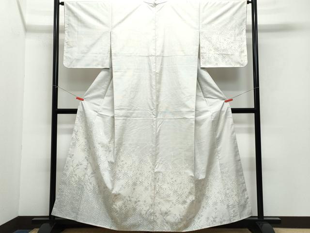 平和屋着物●訪問着 紬地 草花文 正絹 逸品 CAAY2852vf