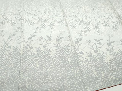 平和屋着物●訪問着 紬地 草花文 正絹 逸品 CAAY2852vf
