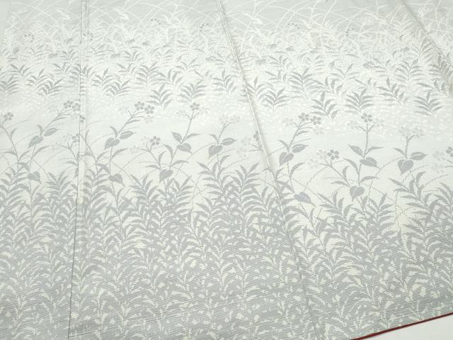 平和屋着物●訪問着 紬地 草花文 正絹 逸品 CAAY2852vf