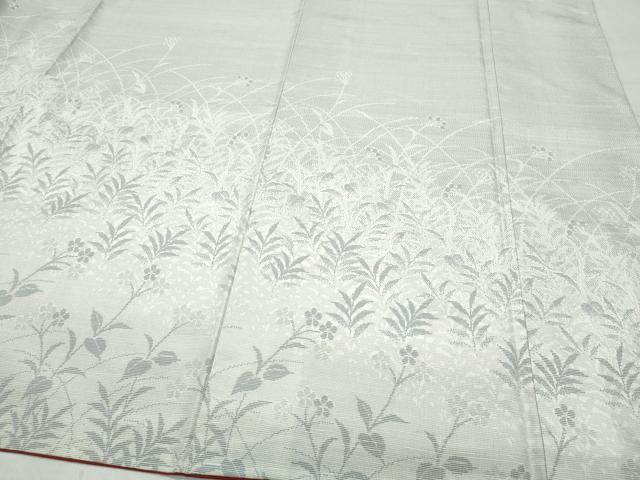 平和屋着物●訪問着 紬地 草花文 正絹 逸品 CAAY2852vf