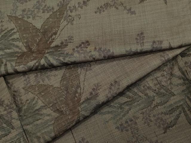 平和屋着物●上質な紬 舞蝶草花文 正絹 逸品 CAAY2854vf
