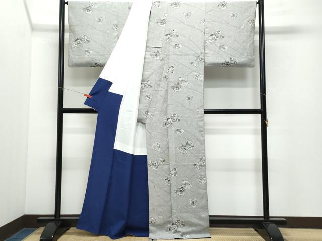平和屋着物●訪問着 彩天目織 お召地 貝合わせ跳兎花鳥文 正絹 逸品 CAAY2871vf