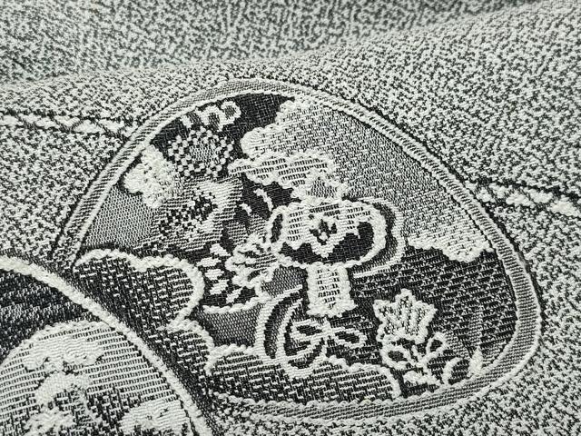 平和屋着物●訪問着 彩天目織 お召地 貝合わせ跳兎花鳥文 正絹 逸品 CAAY2871vf