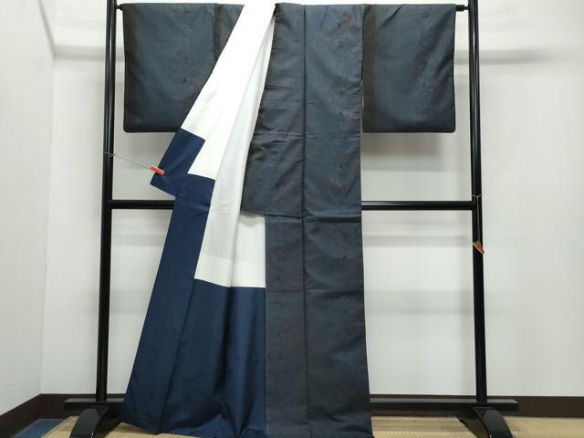 平和屋着物●本場大島紬 7マルキ 草花文 正絹 逸品 CAAY2889vf