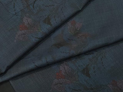 平和屋着物●本場大島紬 7マルキ 草花文 正絹 逸品 CAAY2889vf