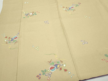 平和屋着物●上質な小紋 草花文 金彩 正絹 逸品 CAAY2892vf