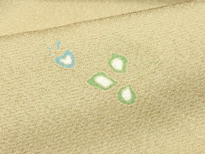 平和屋着物●上質な小紋 草花文 金彩 正絹 逸品 CAAY2892vf