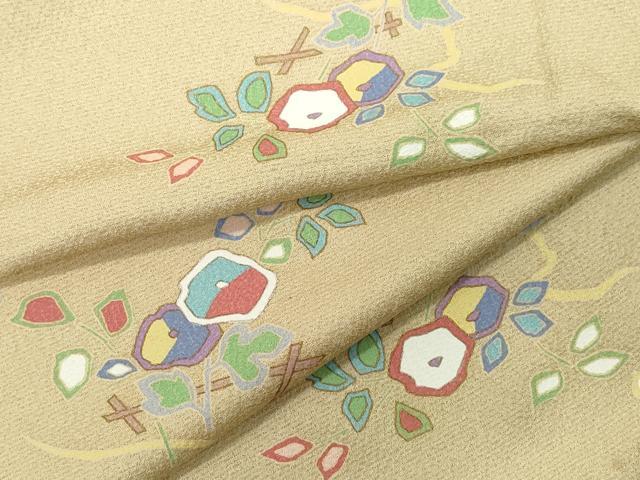 平和屋着物●上質な小紋 草花文 金彩 正絹 逸品 CAAY2892vf