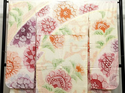 平和屋着物●名門 藤娘きぬたや・総絞り 振袖 舞花文 正絹 逸品 CAAY2899vf