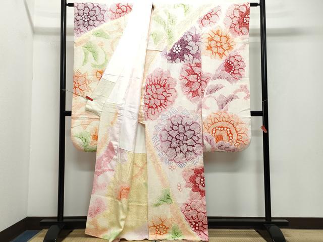 平和屋着物●名門 藤娘きぬたや・総絞り 振袖 舞花文 正絹 逸品 CAAY2899vf