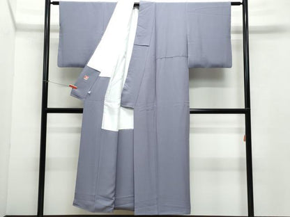 平和屋着物●ファッションデザイナー 花井幸子 色無地 鳩羽色 正絹 逸品 CAAY2914vf