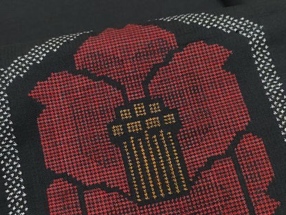 平和屋着物●本場大島紬 7マルキ 亀甲花文 正絹 逸品 CAAY2920vf