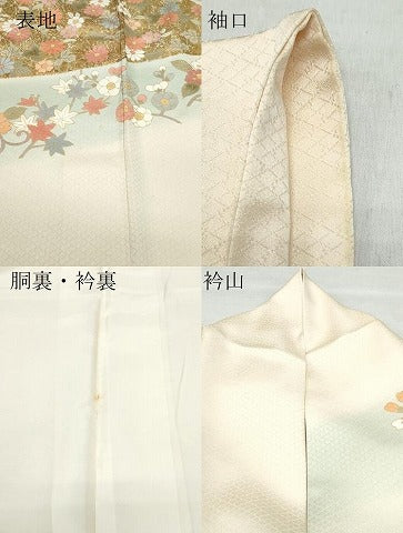平和屋着物●訪問着 駒刺繍 花唐草文 正絹 逸品 CAAY2921vf