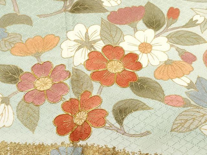 平和屋着物●訪問着 駒刺繍 花唐草文 正絹 逸品 CAAY2921vf