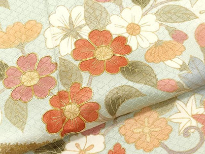 平和屋着物●訪問着 駒刺繍 花唐草文 正絹 逸品 CAAY2921vf