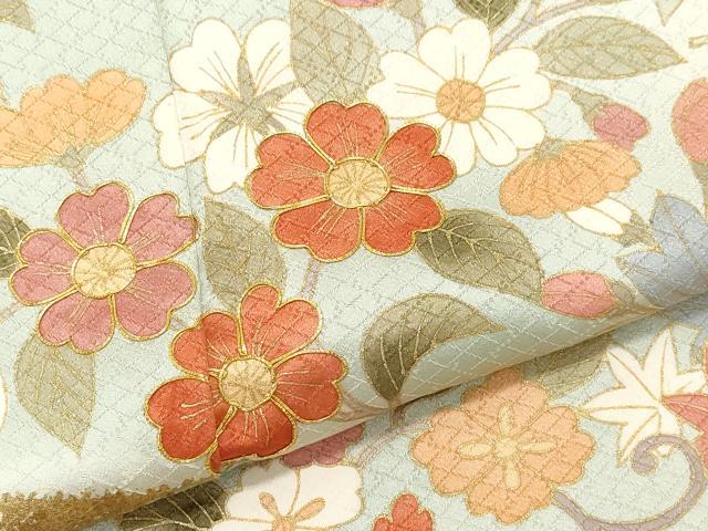 平和屋着物●訪問着 駒刺繍 花唐草文 正絹 逸品 CAAY2921vf