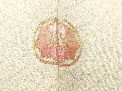 平和屋着物●訪問着 駒刺繍 花唐草文 正絹 逸品 CAAY2921vf