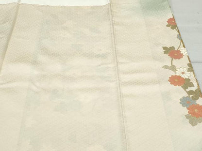 平和屋着物●訪問着 駒刺繍 花唐草文 正絹 逸品 CAAY2921vf