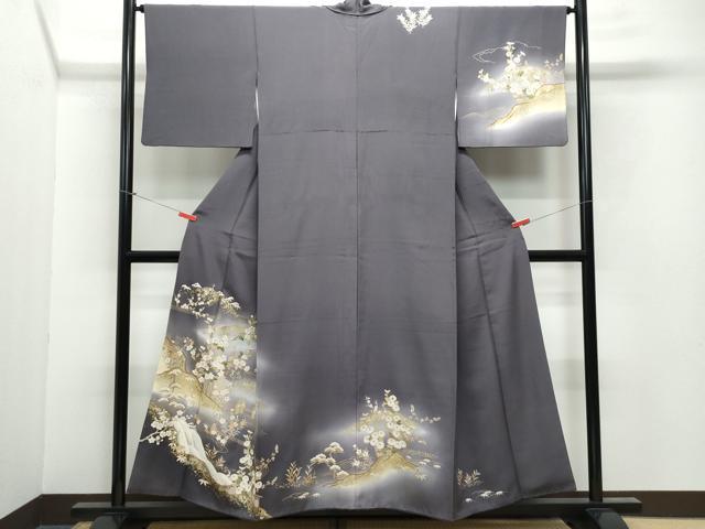 平和屋着物●訪問着 屏風草花文 金彩 鈴乃屋扱い 正絹 逸品 CAAY2927vf