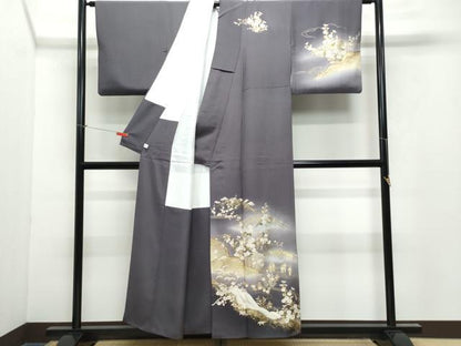 平和屋着物●訪問着 屏風草花文 金彩 鈴乃屋扱い 正絹 逸品 CAAY2927vf