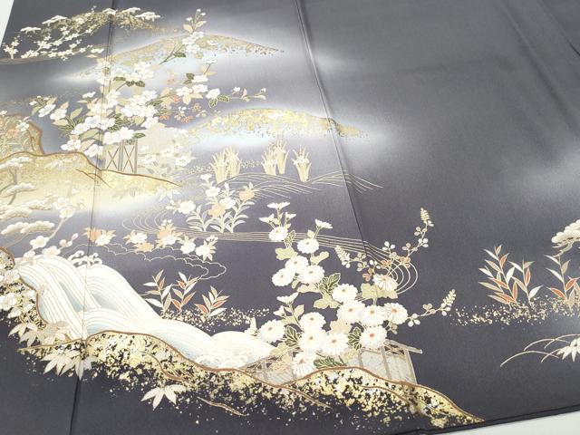 平和屋着物●訪問着 屏風草花文 金彩 鈴乃屋扱い 正絹 逸品 CAAY2927vf