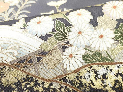 平和屋着物●訪問着 屏風草花文 金彩 鈴乃屋扱い 正絹 逸品 CAAY2927vf