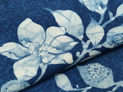 平和屋着物●現代の名工 古庄紀治 訪問着 天然藍 枝花文 正絹 逸品 CAAY2933vf