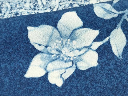 平和屋着物●現代の名工 古庄紀治 訪問着 天然藍 枝花文 正絹 逸品 CAAY2933vf