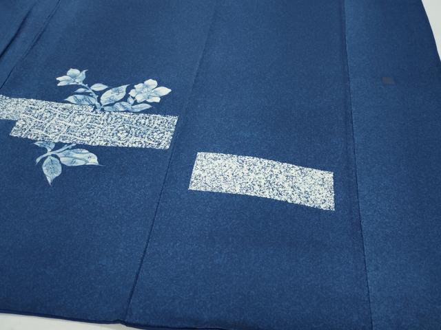 平和屋着物●現代の名工 古庄紀治 訪問着 天然藍 枝花文 正絹 逸品 CAAY2933vf