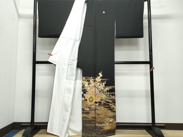 平和屋着物●金彩友禅　卓越技能者・名工・和田光正　黒留袖　花車文　金銀彩　正絹　逸品　CAAY2939vf